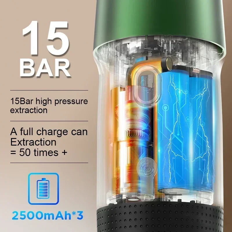 Electric Portable Coffee Machine Portable Italian Espresso Machine for Car & Home 3-in-1 Capsule Powder Travel Coffee Maker - AMULET RING STORE