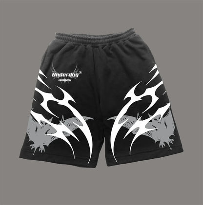 Y2K Vintage Gym Shorts Men Women Sports Low Waist Distressed Design Cotton Blend Quick Dry Athletic Wear Retro Street Style