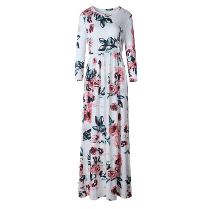 Women Summer Long Dress 2025 Floral Print Boho Beach Dress Ladies White Maxi Evening Party Dress Sundress Vestidos de festa