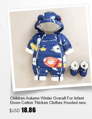 -30 Winter Baby Clothes Thicken Warm Jumpsuits Snowsuits Girl Boy Hooded Jacket Waterproof Rompers Ski Suits Kids Coat Outerwear - AMULET RING STORE
