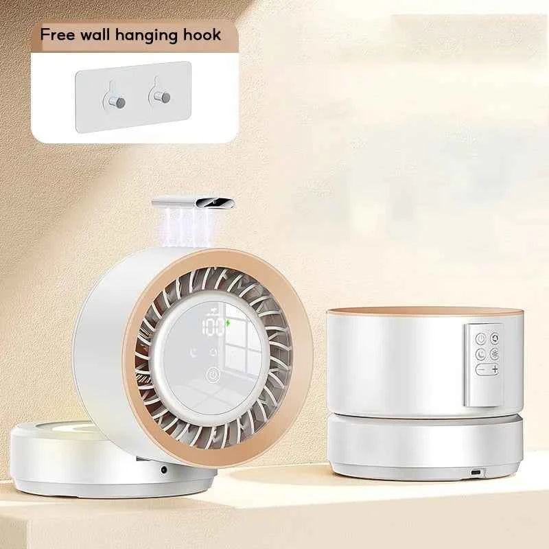 Eary Wall-mounted Fan Punch-free Foldable Fast Charging Desktop Fan With Night Light Magnetic Remote Control Air Conditioner Fan