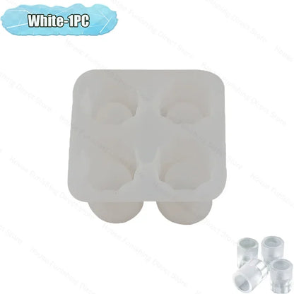 4Cup Shape Silicone Ice Cube Mold Tray for Summer Bar Party DIY Cold Drinks Kitchen Essential Ice Cup Maker Compartment Mold - AMULET RING STORE