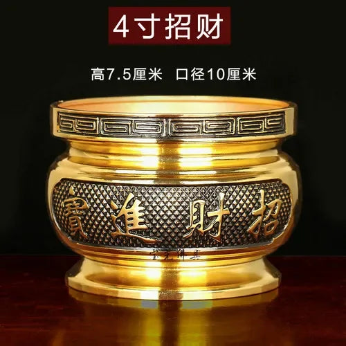 Metal incense burner Buddha tool Backflow fragrance Censer Buddhist Hall pray church tea light burner the god of wealth - AMULET RING STORE
