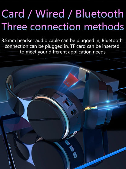 Headphones Bluetooth Wireless Headsets With Mic Music Gaming Sports Earpieces Great Bass Earphones Foldable Support TF SD-Card