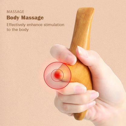 Nature Wood Trigonometric Massage Cone Wooden Lymphatic Massage Stick Face Hand Foot Body Massager Gua Sha Board Acupuncture Pen - AMULET RING STORE