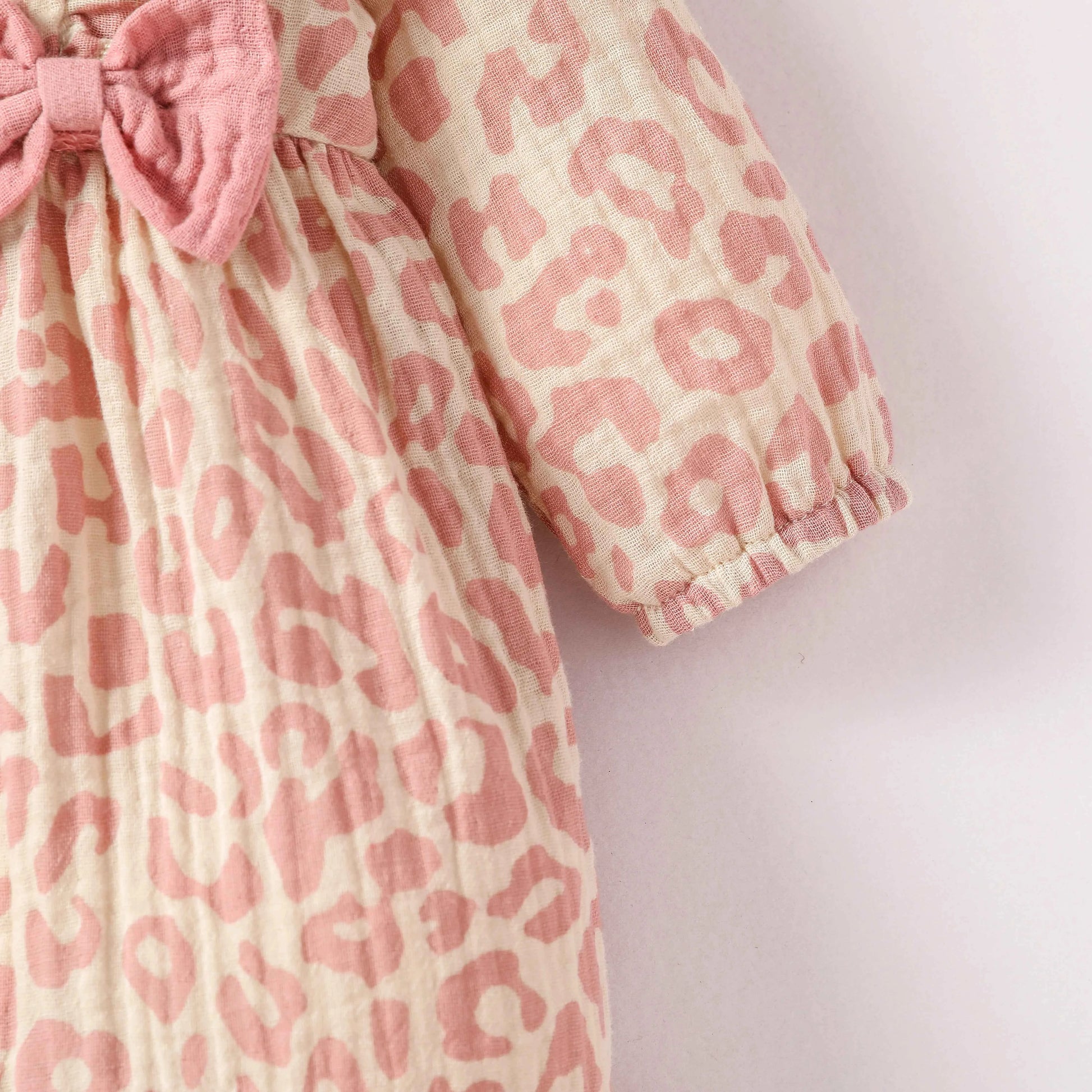 Baby Girls Summer Long Sleeve Printing Love With Bowknot  For Casual Daily Cotton Jumpsuit