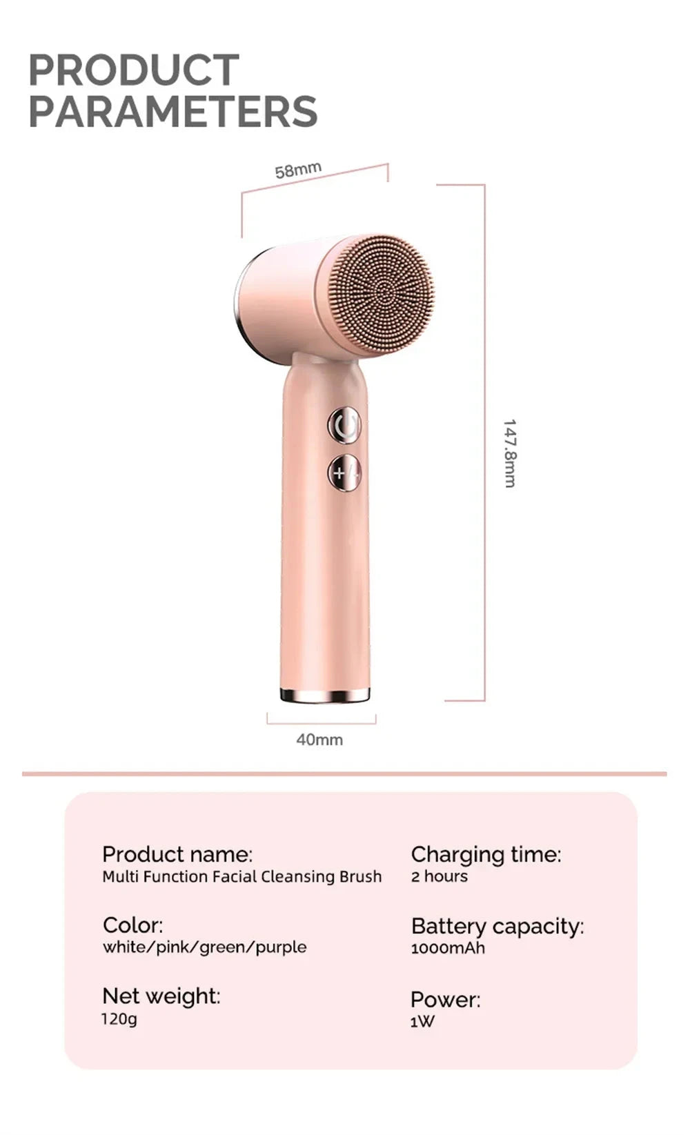 6 In 1 Electric Cleansing Brush Sonic Rotating Cleansing Brush Facial Clean and Remove Acne Pore Skin Rejuvenation Beauty Care