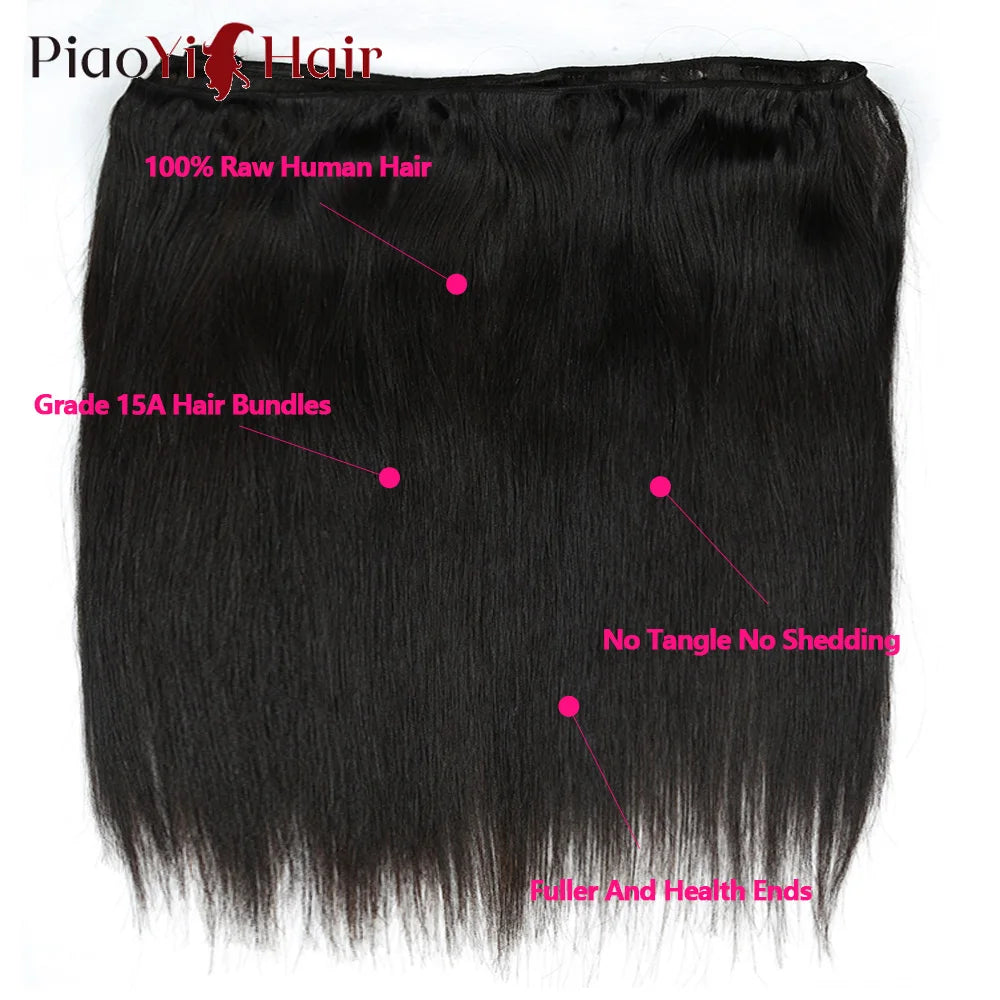 12A Double Drawn Straight Human Hair Bundle 100% Raw Human Hair 20 22 24Inch Unprocessed Virgin Human Hair Extension Top Quality