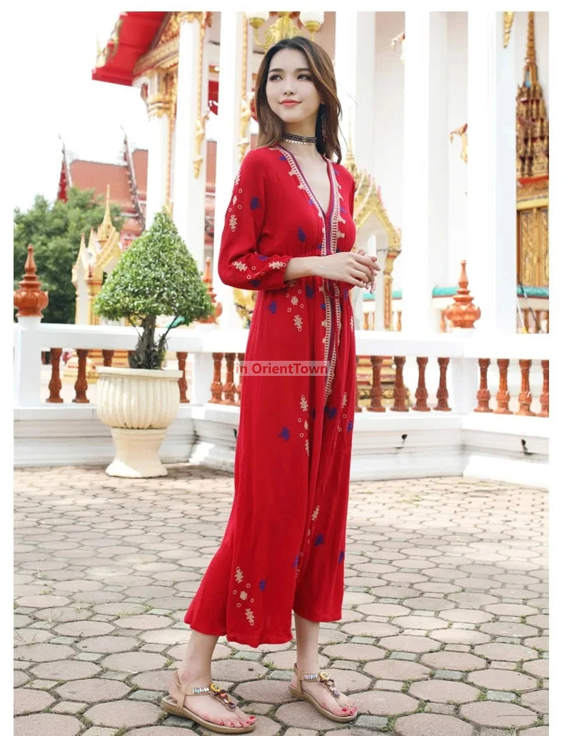 Sari India Women Clothing National Embroidered Dress Cotton Pakistan Style Costume Indian Top Long  Blouse