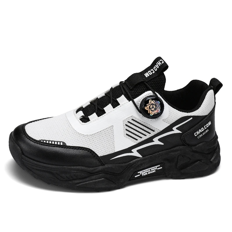 Men's Korean breathable casual sports shoes four season new soft soled Rotating shoelaces outdoor running shoes student sneakers - AMULET RING STORE