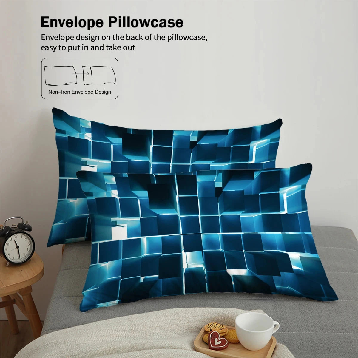 3pcs Duvet Cover Set, Red Transparent Grid Visual Effects Print, Soft, Comfortable and Breathable, Bedding Set for Bedroom,Hotel - AMULET RING STORE