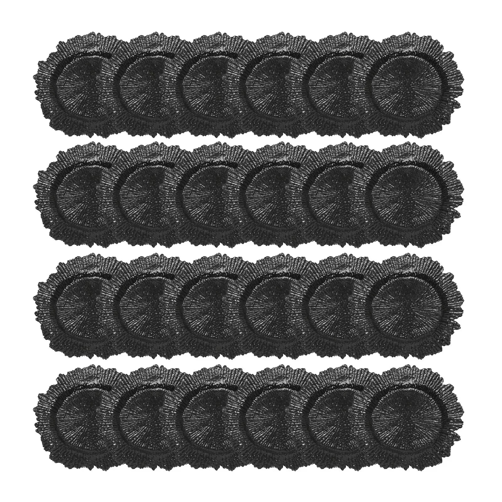 24PCS 12.6in Modern Charger Plates Daily Dining Round Plastic Reef Plate Dinner Plates - AMULET RING STORE