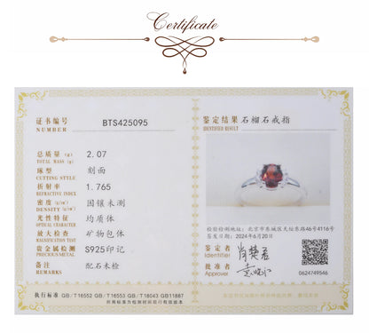 Potiy Natural Oval Shape Sky Blue Topaz Garnet Ring 925 Sterling Silver for Women Daily Wedding Party Jewelry