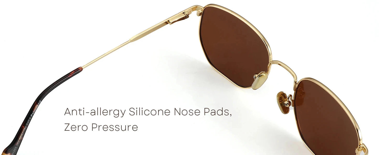 ZENOTTIC Hexagon Polarized Retro Sunglasses for Men Women-Vintage Metal Frame Design UV Protection Trendy Fashion Shades