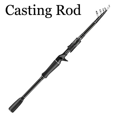 1.8m 2.1m 2.4m 2.7m Telescopic Fishing Rod Travel Spinning Casting Fishing Rod Anti Slip Portable Sea Pole for Angler - AMULET RING STORE