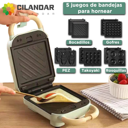 2025 YIDPU Sandwichera 3 en 1 Tostadora eléctrica Waffle Maker Desayuno Pancake Donut Egg Waffle Fish Cake Horno eléctrico - AMULET RING STORE