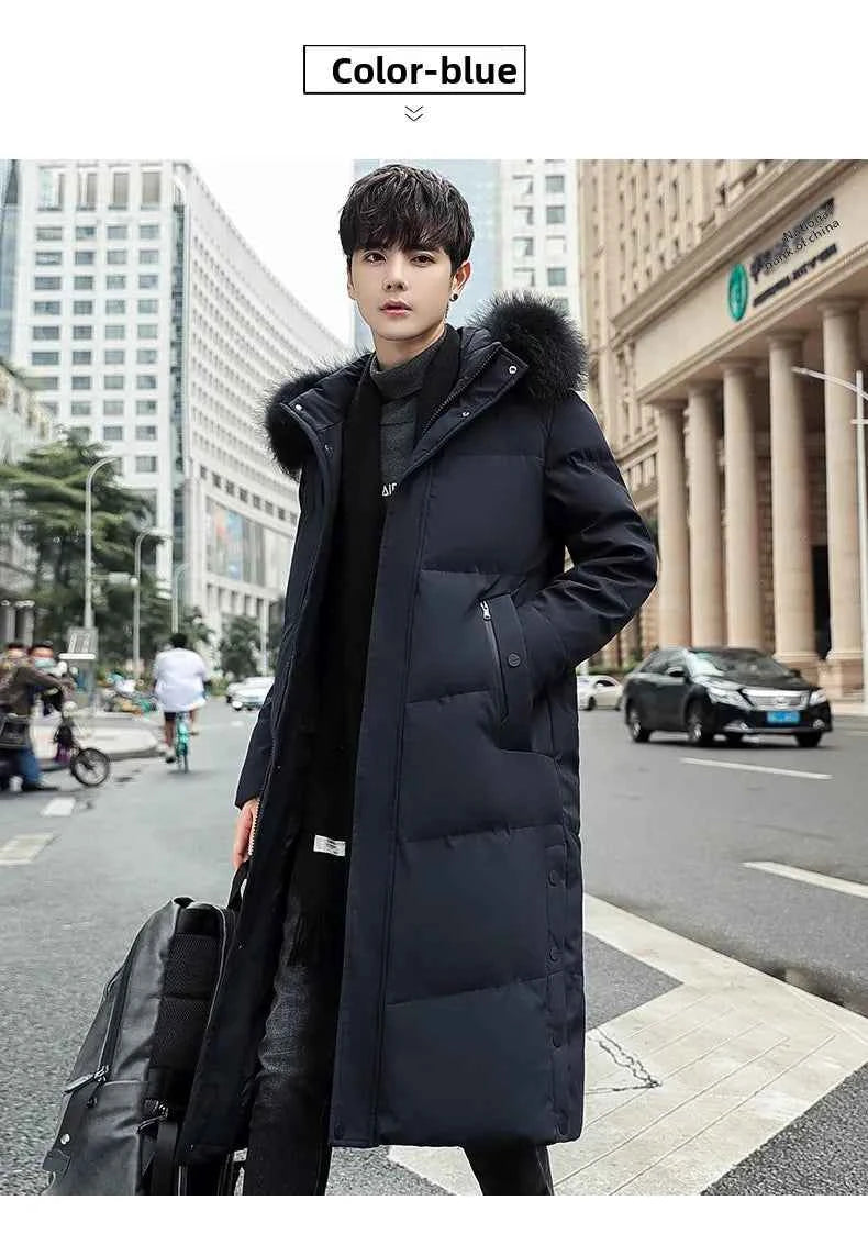 Fashion Winter Jacket for Man Down Coat jacket Parka Men's winter padded jackets Fur Collar Hooded Warm Long Padding HXY291