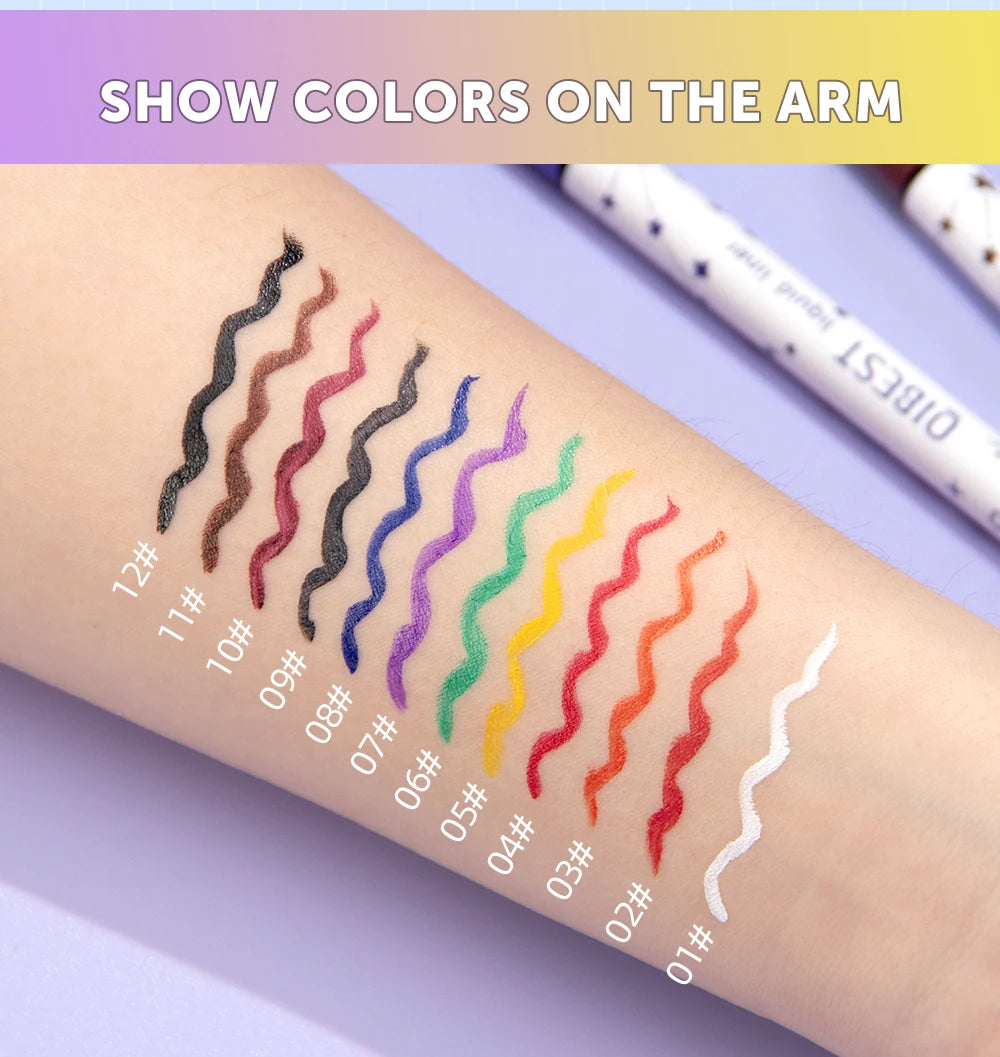 QIBEST High Pigment Eyeliner Pencil Waterproof Smudgeproof Makeup Eye Liner Liquid Black Eyeliner Quick Drying Eyes Cosmetics - AMULET RING STORE