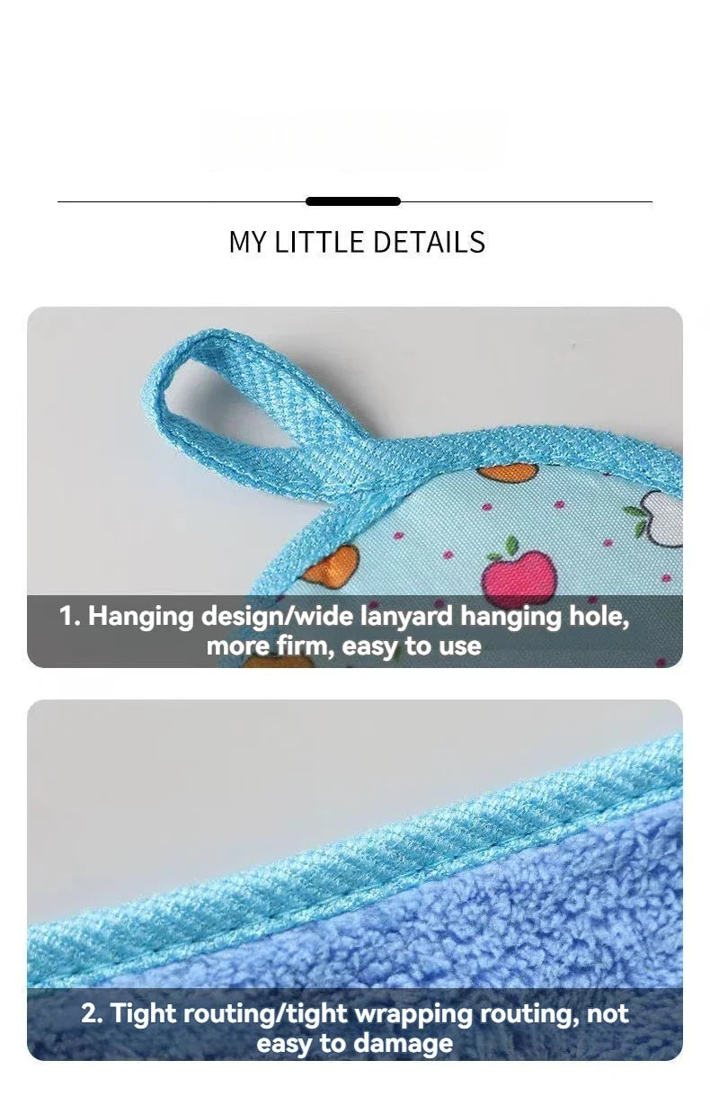 4pcs Coral Velvet Bathroom Supplies, Soft Hand Towel, Absorbent Cloth Dishcloths, Hanging Cloth, Kitchen Accessories - AMULET RING STORE