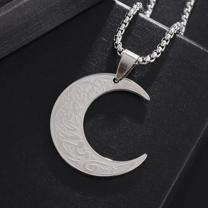 Stainless Steel Islamic Muslim Calligraphy Arabic Quran Verse Necklace