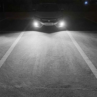 AUXITO 2Pcs H3 LED Headlight Bulb Canbus No Fan High Beam 6500K White Yellow Car LED Fog Light Driving Lamp DRL 12V Mini Design