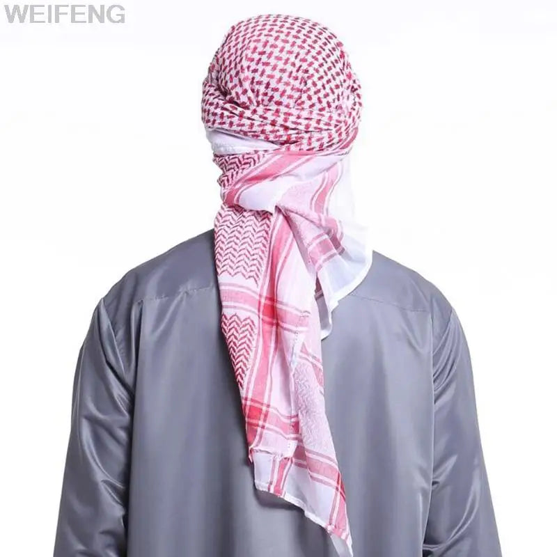 Muslim Shemagh Scarf Traditional Islamic Accessories Headscarf Islamic Neck Wrap Headscarf Windproof Arab Keffiyeh Shemagh Scarf - AMULET RING STORE
