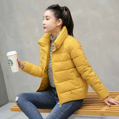 Red Quilted Padded Duck Down Short Woman Coat Thick Padding Jackets for Women Black Cropped Harajuku Fashion Winter Outer 2025