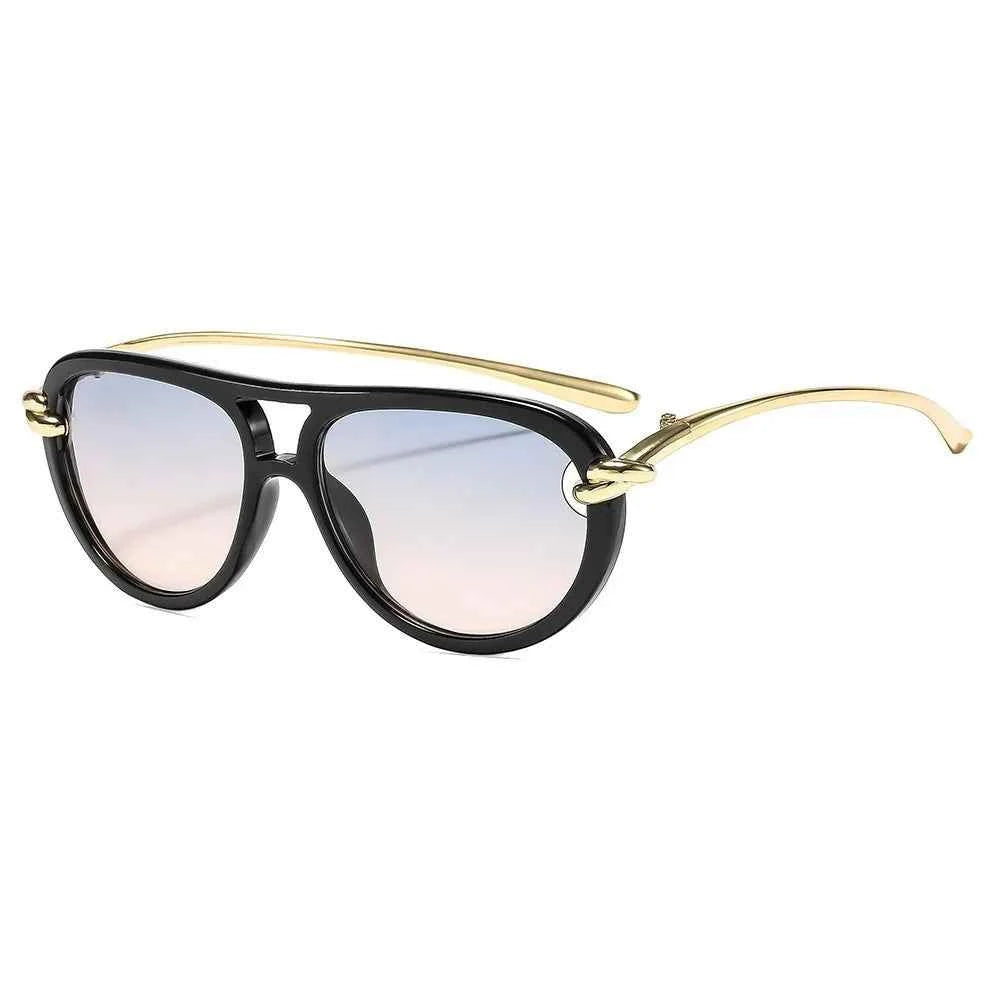 New Fashionable Personalized Toad Sunglasses Knot Double Bridge Metal Anti UV Glasses Outdoor Trendy Street Photography