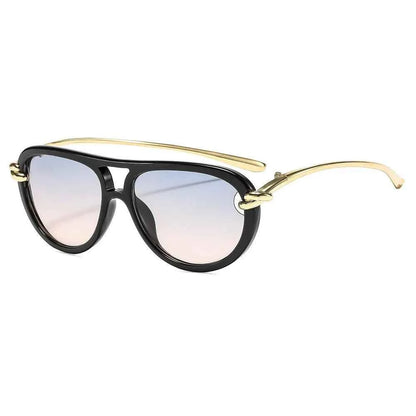 New Fashionable Personalized Toad Sunglasses Knot Double Bridge Metal Anti UV Glasses Outdoor Trendy Street Photography