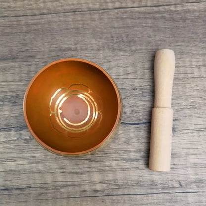 Colorful Nepal Tibetan Singing Bowl Chakras Handmade Copper Buddhist Sound Bowls Therapy Meditation Mindfulness Yoga Ornaments - AMULET RING STORE