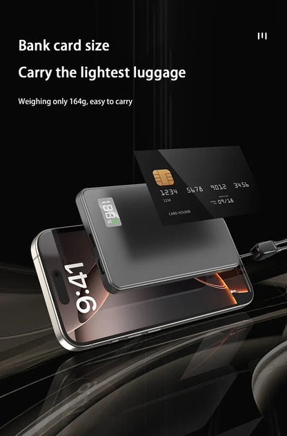 Oneplus Magsafe Power Bank Fast Charging Portable Ultra-thin Magnetic Wireless Digital Display Power Bank Usb Type C Lightning - AMULET RING STORE