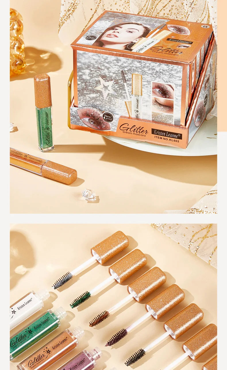 Mascara Glitter Diamond Colored Pearlescent Eye Makeup For Women Curling Thick Mascara Waterproof Korean Cosmetics Beauty - AMULET RING STORE