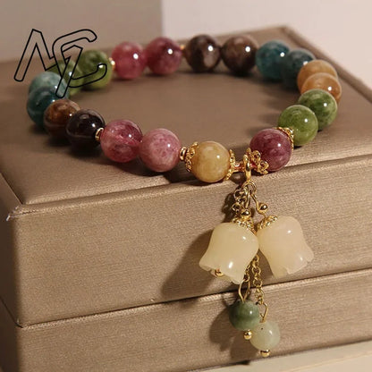 Natural Jade Agate Flower Bracelet Exquisite Sexy Young Girls Fashion Real Jewelry Best Selling Holiday Gifts