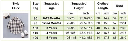 2024 Korean Fashion Children Tops Boys Buffalo Plaid Flannel Shirt Baby Casual Shirt Outerwear Clothes Autumn Girls Blouses 0-5T