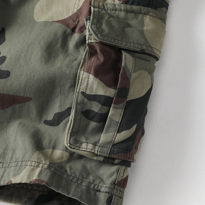 Men's Camo Cargo Shorts for Men Cotton Casual Outdoor Work Relaxed Fit Shorts with Multi-Pockets (no belt)
