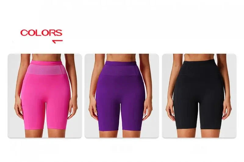 Marathon Compression Shorts with Waistband Pocket Men Women Quick Dry Nylon Workout Tights for Cycling Running Training