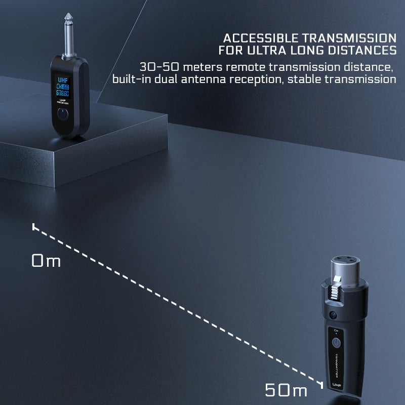 Wireless Microphone Converter XLR or 6.5 Transmitter and Receiver Microphone Wireless System for Dynamic Microphone