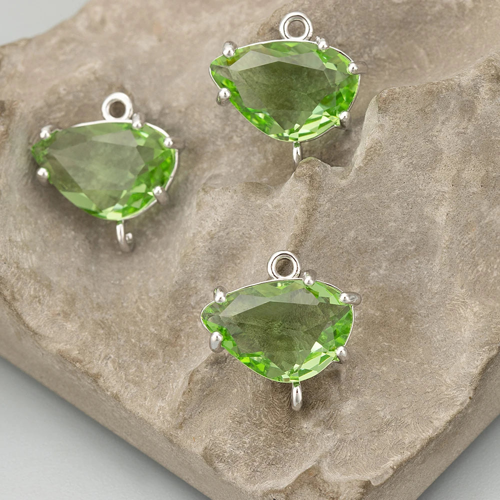 GUFEATHER ME92,jewelry accessories,18k gold rhodium plated,copper,glass,hand made,charms,diy pendants,jewelry making,6pcs/lot - AMULET RING STORE