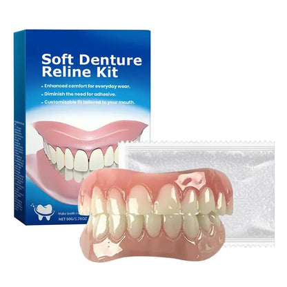 New Denture Silicone Kit Silicone Liners Soft Denture Kit Soft Kit Teeth Upper And Lower Set Easy Use