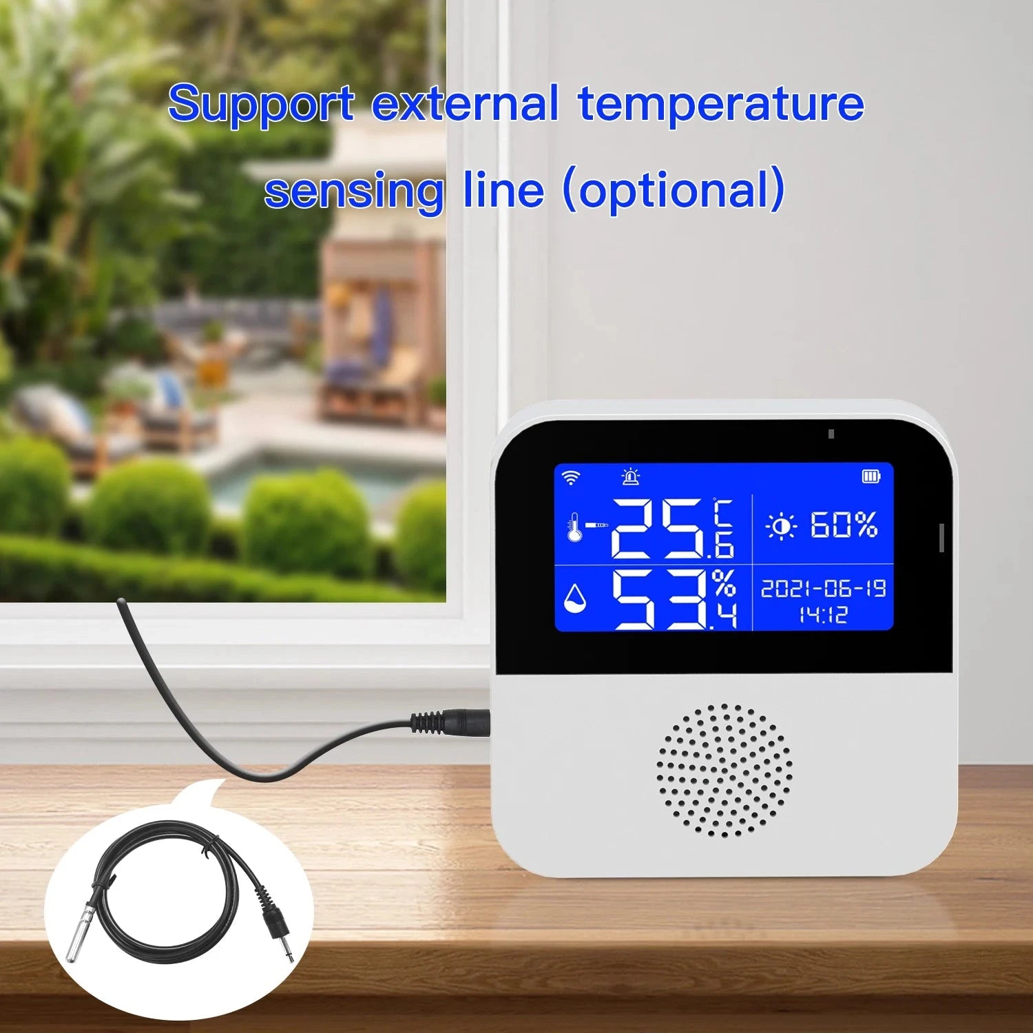 Tuya Smart WIFI Temperature and Humidity Sensor with Backlight LCD Display Indoor Thermometer Hygrometer Meter Support Alexa - AMULET RING STORE