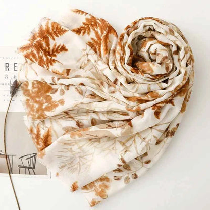 Winter Lurex Leaf Floral Fringe Cotton Viscose Shawls Scarf Lady High Quality Wrap Pashmina Stole Bufandas Muslim Hijab 180*90Cm