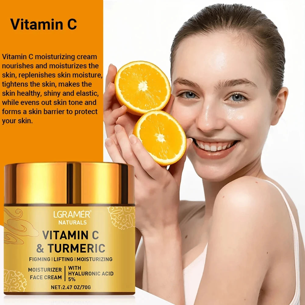 Turmeric Vitamin C Face cream Retinol Moisturizing Firming Hyaluronic Lightening Repairing Smooth Skincare Whitening Creams - AMULET RING STORE