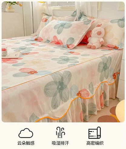 Sheet Set Household with Pillowcase Fashion Modern Water-proof Universal Skin-friendly Single Double Home Textile Bedding Luxury