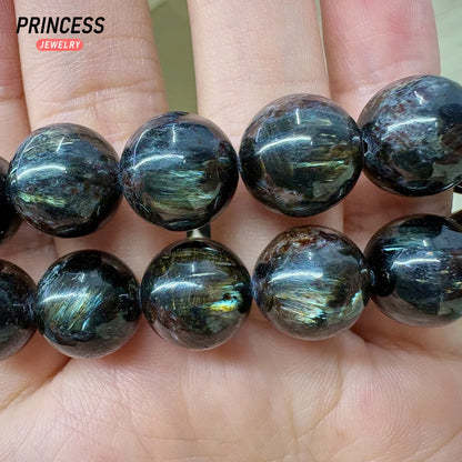 A++ Natural Astrophyllite Stretch Bracelet Crystal Beads for Jewelry Making DIY Accessories 8 10 12mm - AMULET RING STORE