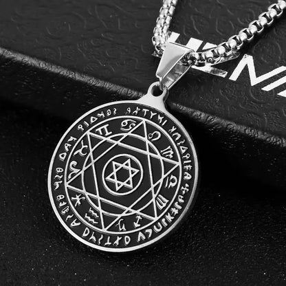 Judaism Stainless Steel Star of David Devil Eye Angel Seal Pendant