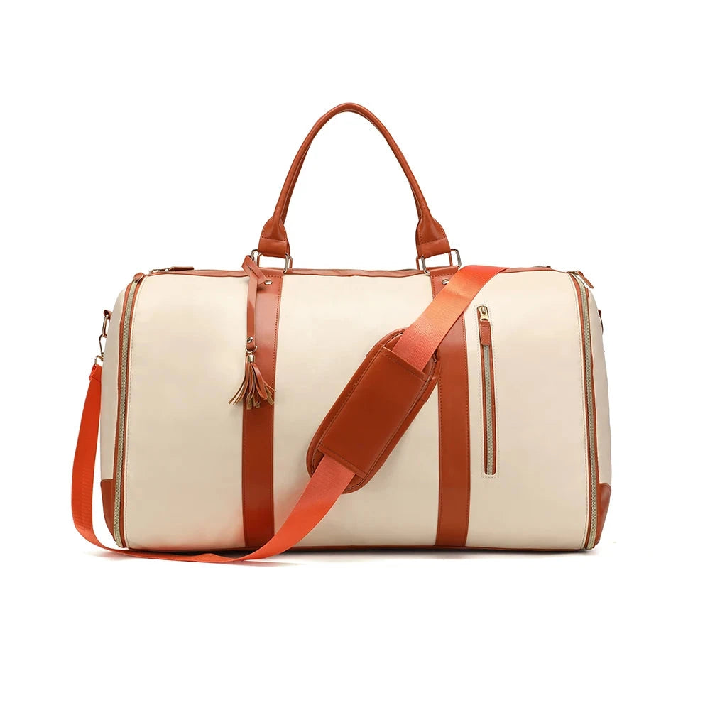 Fashion Large PU Folding Suit Storage Bag Women High Capacity Luggage Handbag Travel Sport Outdoor Multi Function Organizer