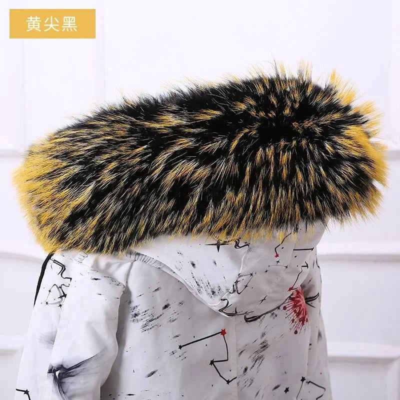 Raccoon Fur Collar 100% Real Fur Fashion Scarves For Ladies Neck Warmer Women Winter Natural Fur Scarf Decor White Fur Scarf