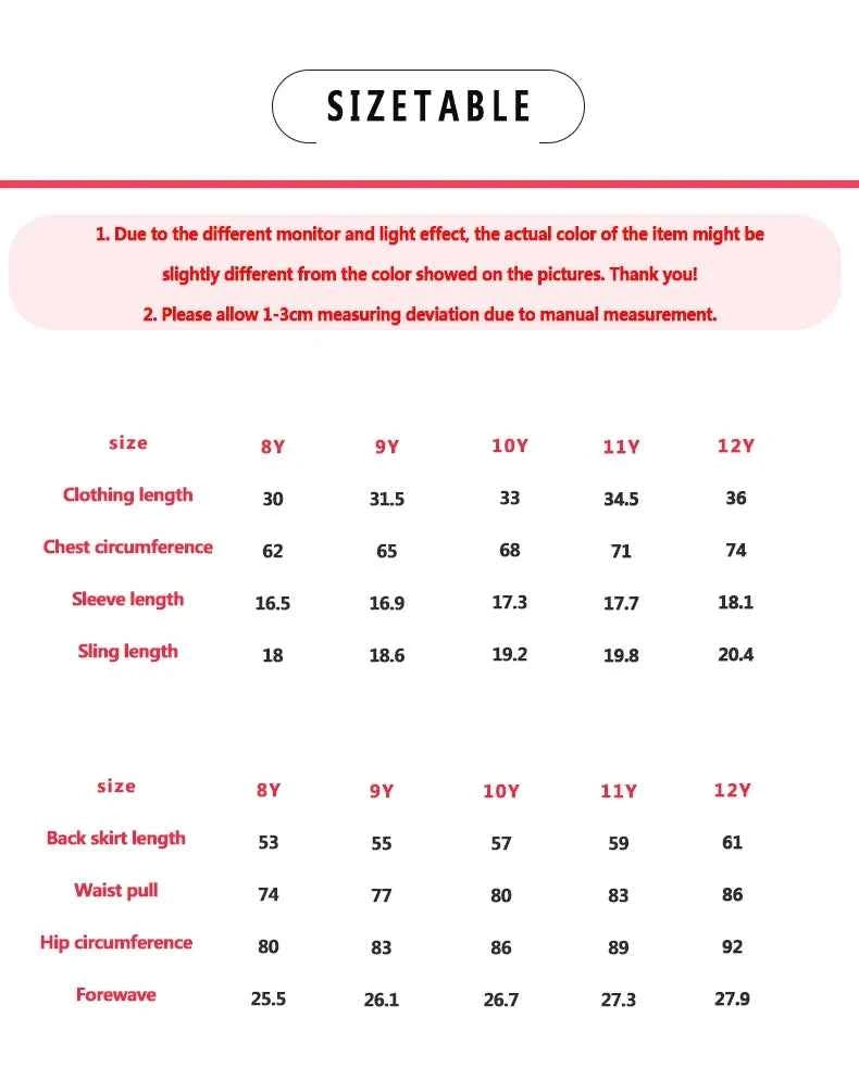 Two Piece Summer Girl Cute Breathable Shoulder Strap Printed Short Sleeved Skirt Pants Princess Birthday Party Costume Set