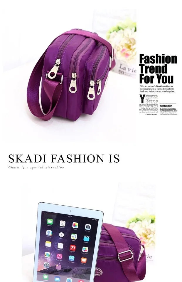 Casual Waterproof Nylon Canvas Ox Cloth Ladies oulder Bag Crossbody Bag Sport Sle Women's Handbag Soft Zipper Closure