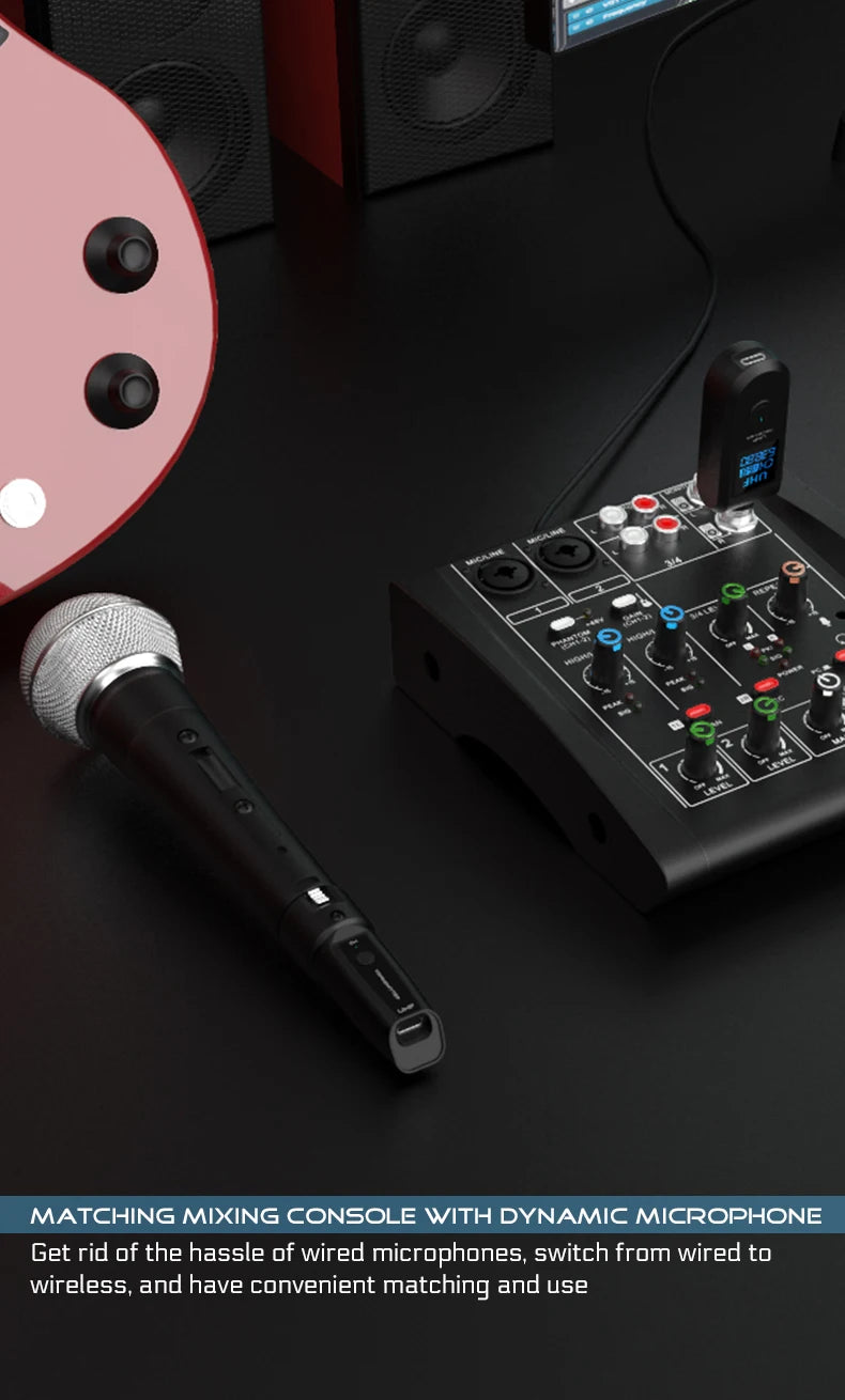 Wireless Microphone Converter XLR or 6.5 Transmitter and Receiver Microphone Wireless System for Dynamic Microphone